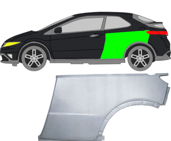 Radlauf für Honda Civic 3 Türer 2005 – 2011 links