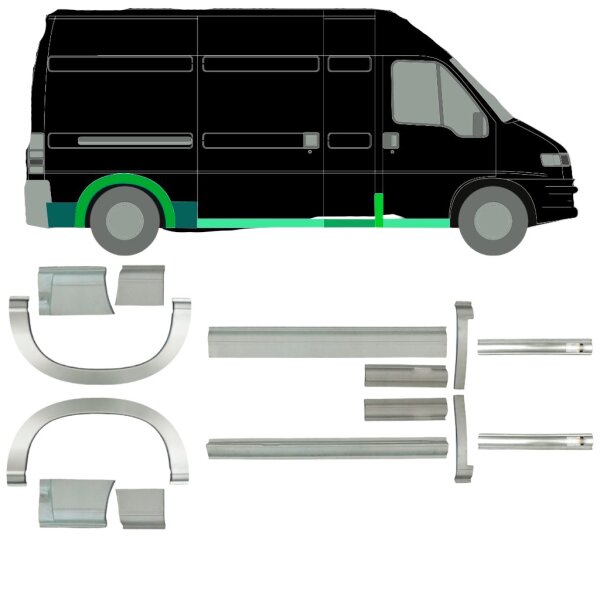 Schweller Blech Radlauf Blech Satz für Peugeot Boxer 1994 - 2006