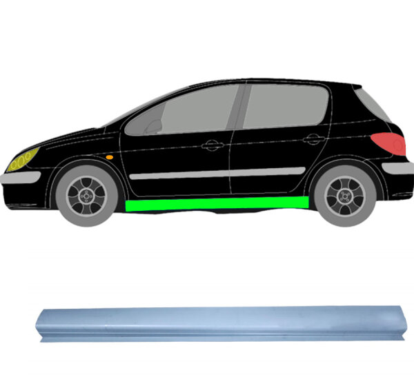 Unten Schweller Blech für Peugeot 307 2001 - 2008 links