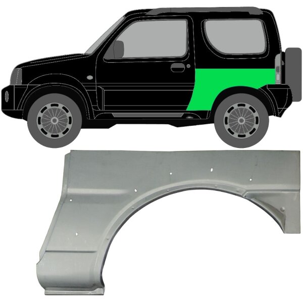 Hinten Radlaufverbreitung Halter Blech für Suzuki Jimny 1998 - 2018 rechts